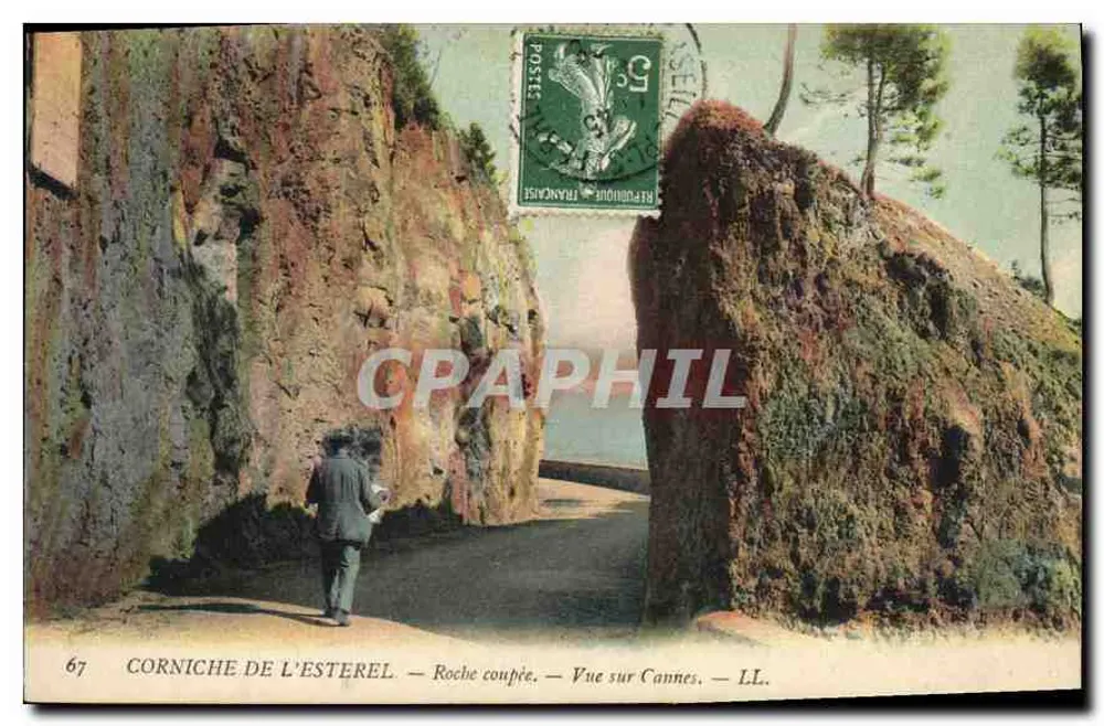 Corniche de l'Esterel — Roche coupée — Vista sobre Cannes — LL. — n°67 - Frente