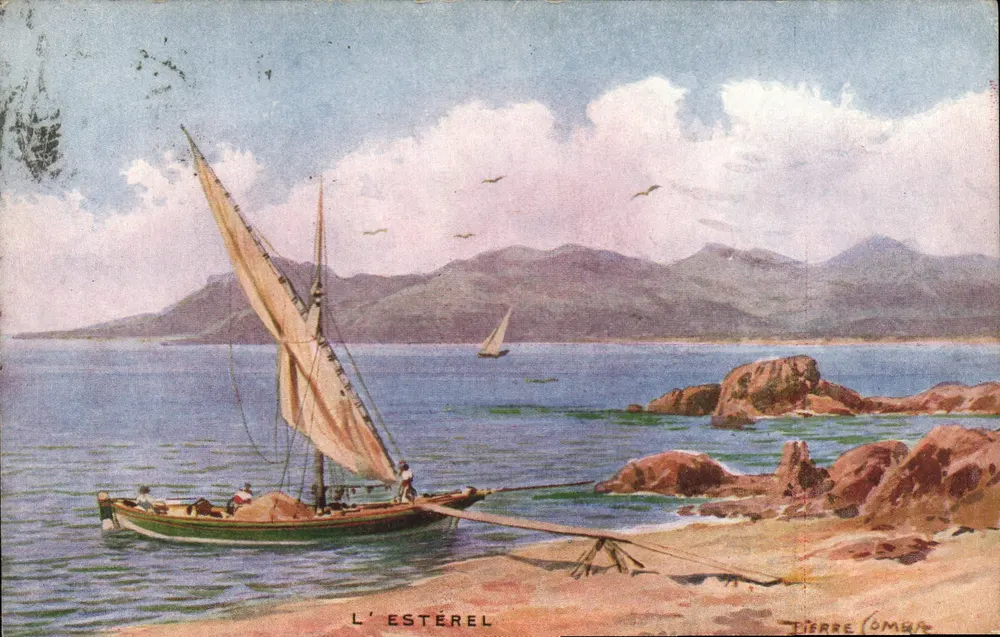 L'ESTÉREL — Vista da costa com vela — Pierre Combus - Frente