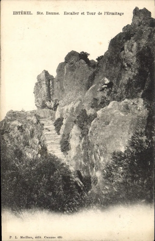 Estérel. Ste. Baume. Escalier et Tour de l'Ermitage — P. L. Maillan, édit. Cannes 460 - Recto