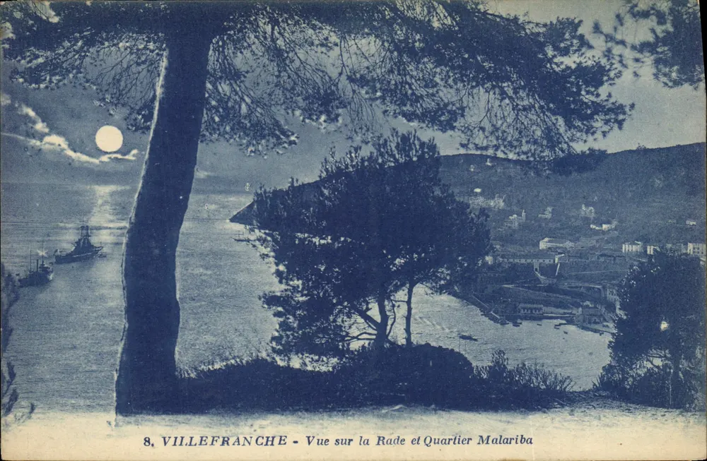 Villefranche - Vista sobre a Baía e o Bairro Malariba — editor G. Arnaud, Nautes - Frente