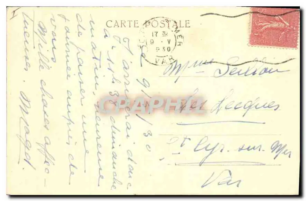 Toulon — Vista de Outono — Editor P. Fain, n° 230 - Verso