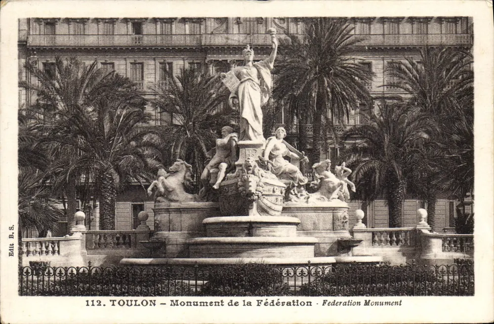 Toulon — Monument de la Fédération — Edit. B.S. n°112 - Anverso