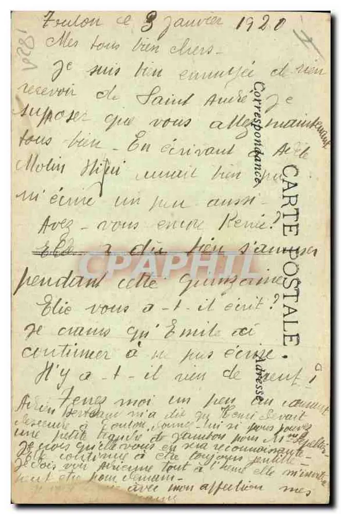 Toulon — A Postagem, Entrada — RL - Verso