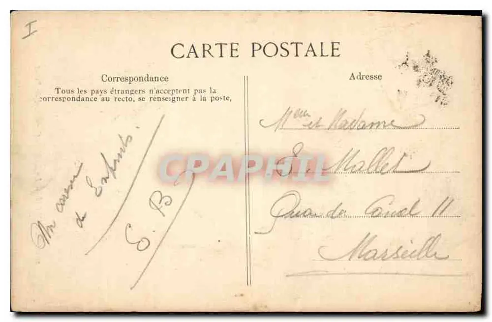 Toulon — A Prefeitura — Caryatides de Puget — Editor ELD, n° 1092 - Verso
