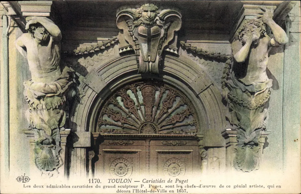 Toulon — Cariatides de Puget — Editor ELD, n° 1170 - Frente