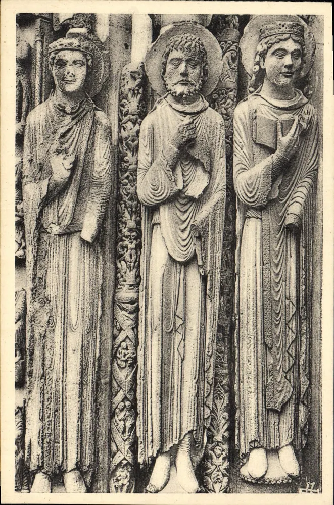 Königin und Könige von Juda — Königlicher Portal des 12. Jahrhunderts — Kathedrale von Chartres - Vorderseite