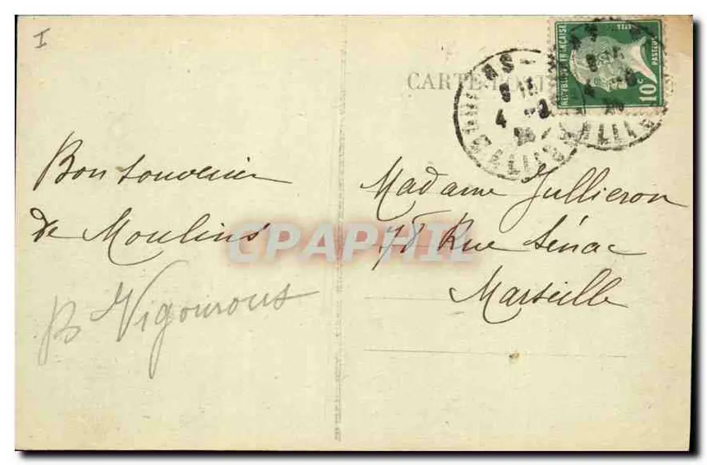 Moulins. A Abside da Catedral — editor não identificado, n° de série 764 - Verso