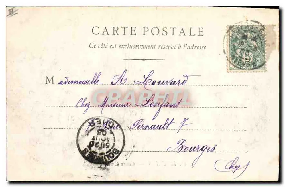 Moulins — Cours Choiseul — R. F. Chalon-sur-Saône - Verso