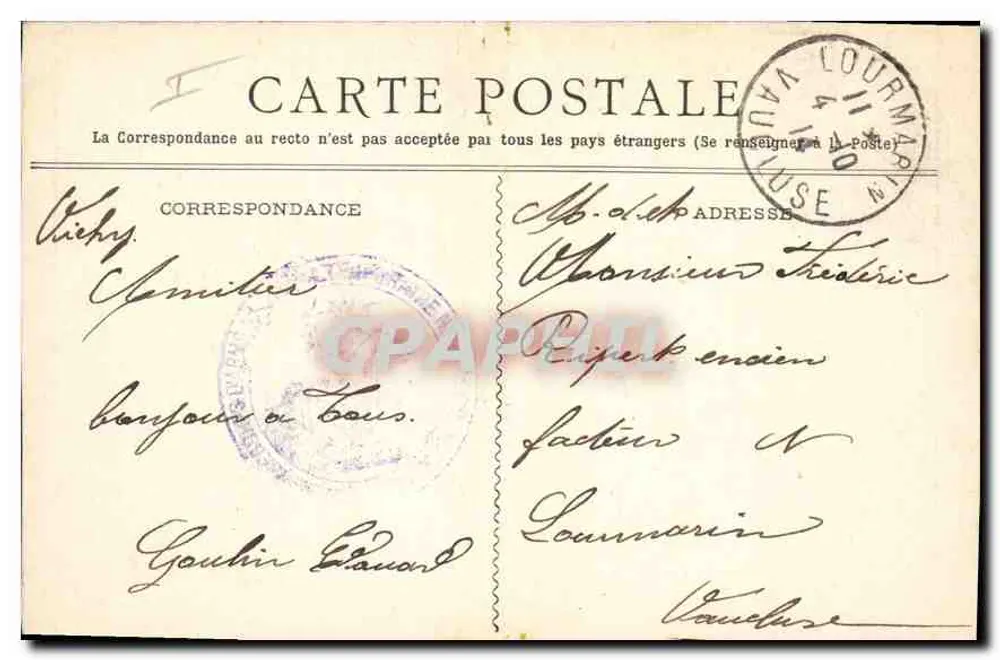 Vichy — Estabelecimento Termal de 1ª Classe — Louis Tangin - Verso
