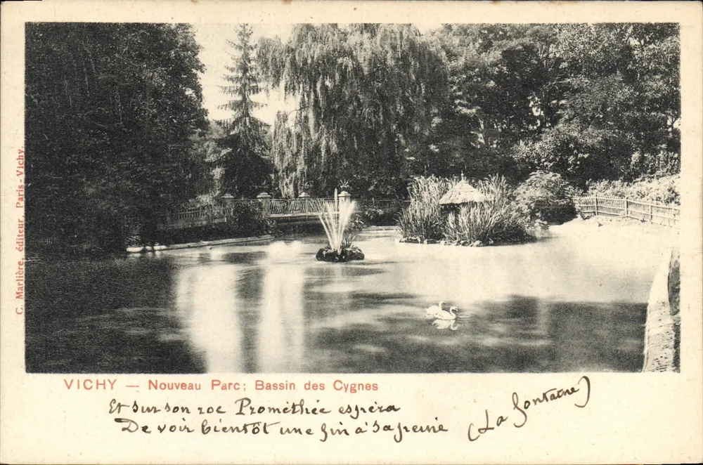 Vichy — Neuer Park; Schwannenteich — C. Marlière, Verlag, Paris-Vichy - Vorderseite