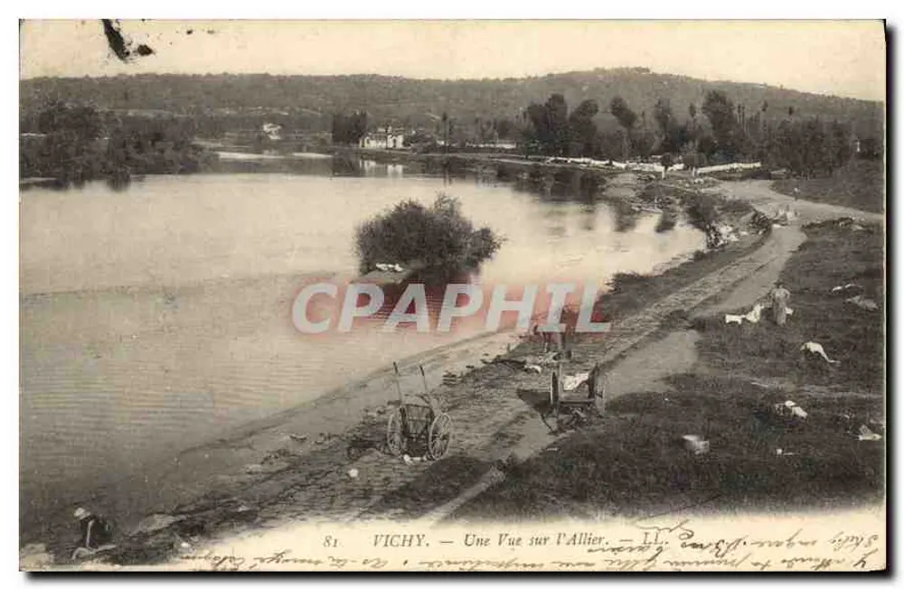 Vichy — Uitzicht op de Allier — Anonieme uitgever, nr. 81 - Voorkant
