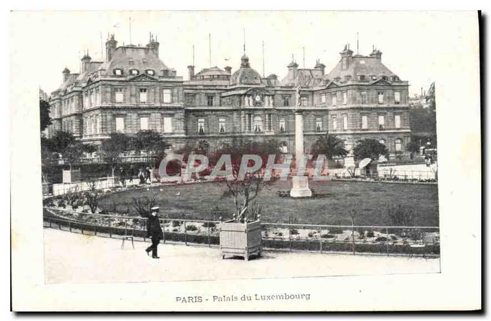 PARIS - Palais van Luxemburg — uitzicht op de tuin met zuil — uitgever niet aangegeven, serie-nummer niet zichtbaar - Voorkant