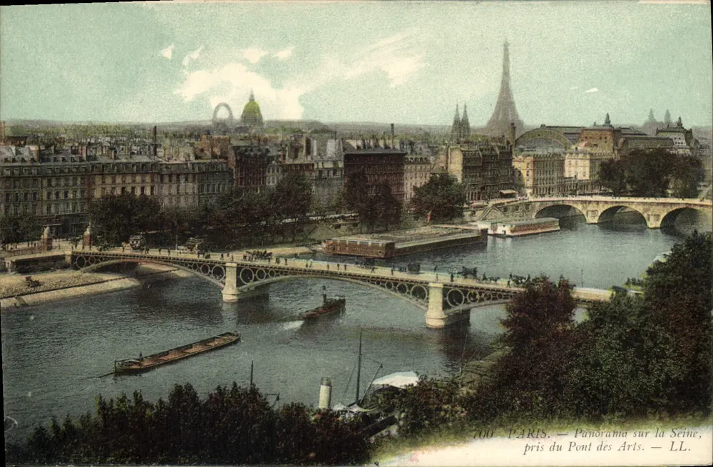 Paris — Panorama sobre a Sena, tirado do Pont des Arts — LL, n°700 - Frente