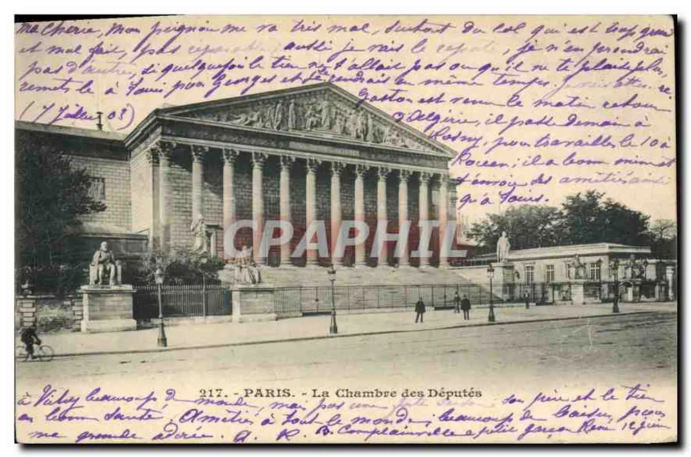 París — La Cámara de los Diputados — editor París, n° 217 - Anverso