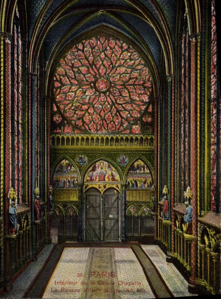 Binnenkant van de Heilige-Kapelle — De Rosace van de 13e eeuw — N.D. Pool - Voorkant
