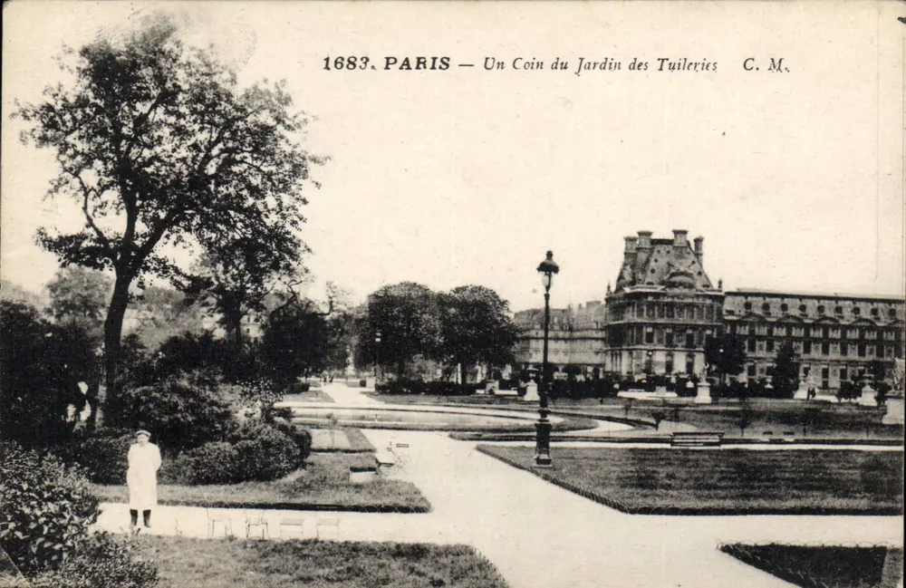 Paris — Ein Eckbereich des Tuileries-Gartens — C. M. - Vorderseite