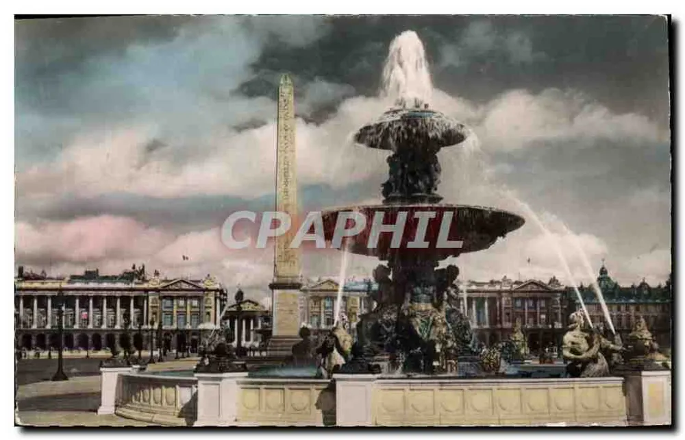 Place de la Concorde — Fontaine de la Concorde e Obélisque — Éditions du Globe - Frente