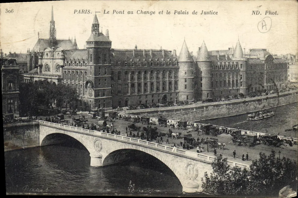 Paris — Der Pont au Change und das Palais de Justice — ND. Fot. n° 306 - Vorderseite