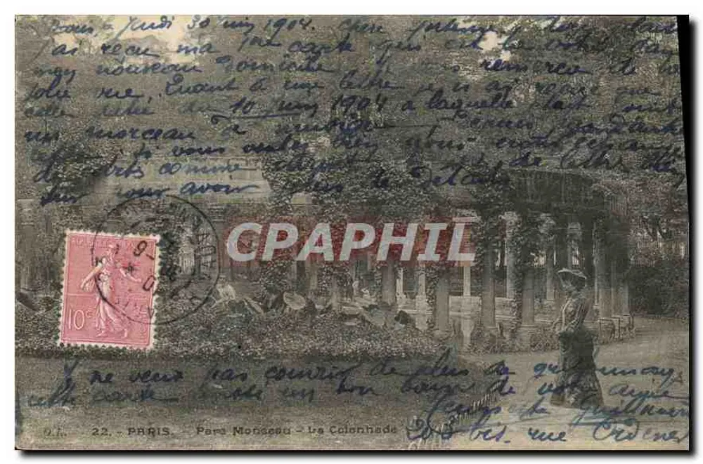 Paris - Monceau - Les Colonhades — editor A.T. n°22 - Frente