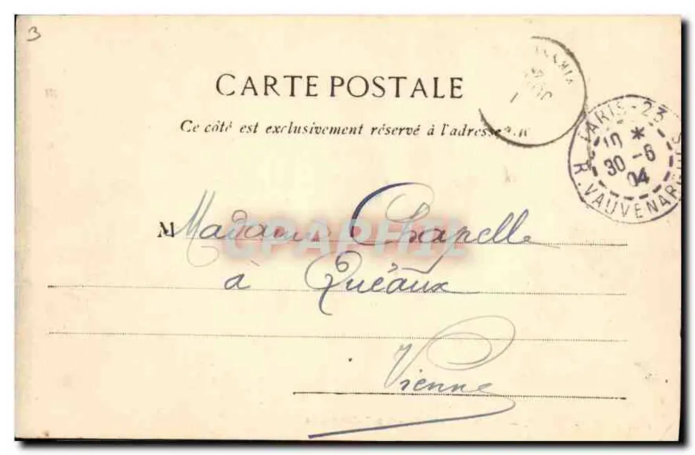 Paris - Monceau - Les Colonhades — editor A.T. n°22 - Verso