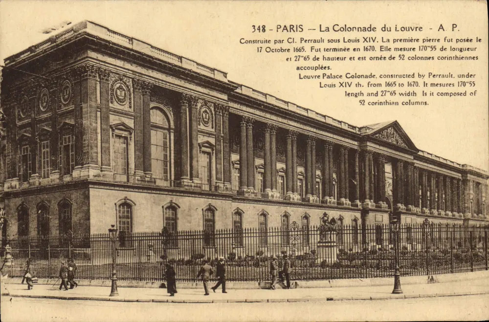 Parijs — De Colonnade van het Louvre — A.P. n°348 - Voorkant