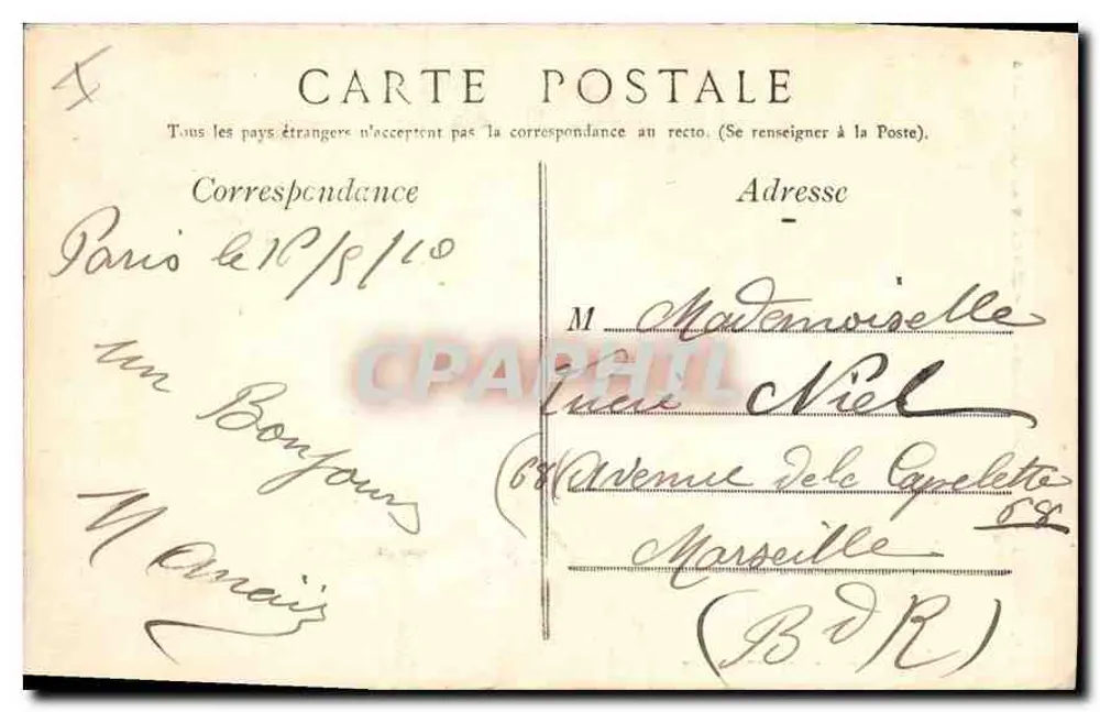Paris - Buttes-Chaumont - Rocher et Belvédère — Edition E. L., Paris, n°32 - Verso