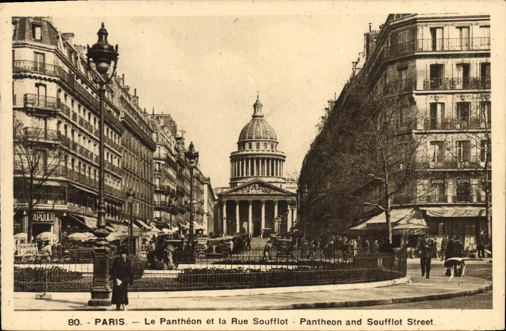 Paris — Le Panthéon et la Rue Soufflot — éditeur A. Lecoin, n°80 - Recto