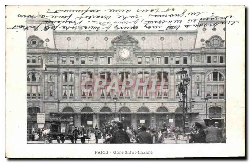 PARIS - Saint-Lazare Station — view of the main façade — unidentified publisher - Front