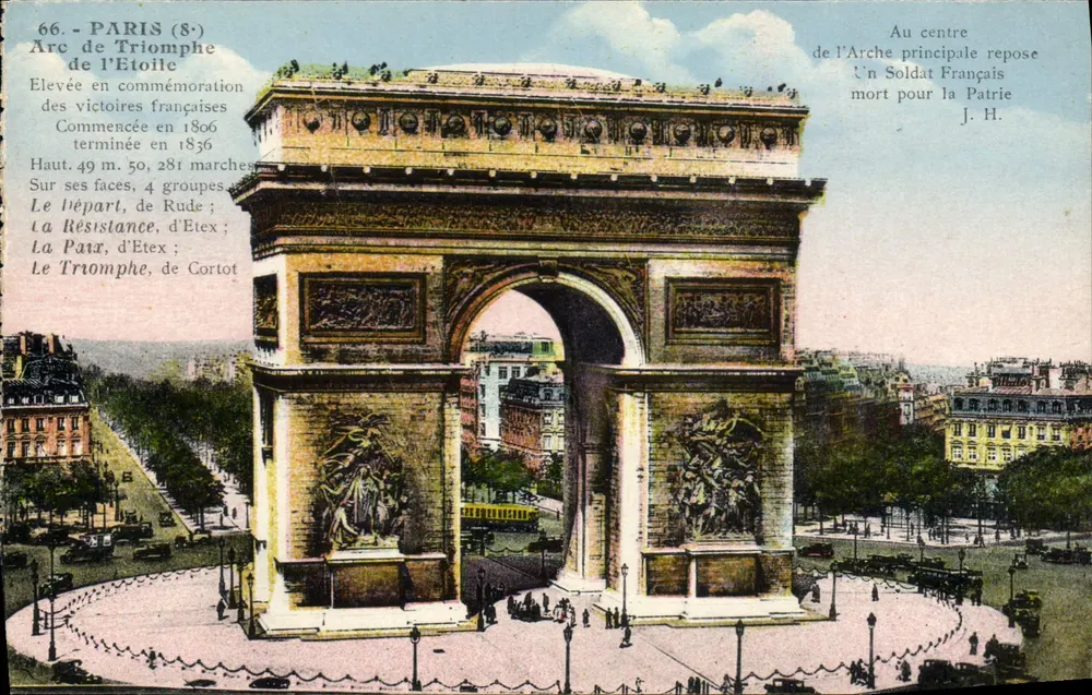 Paris (8e) — Arco do Triunfo — editor J.H. n°66 - Frente