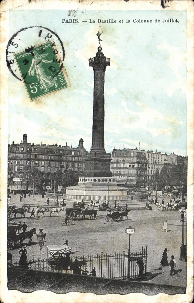 Paris — La Bastille und die Säule des Juli — J.C. Paris - Vorderseite