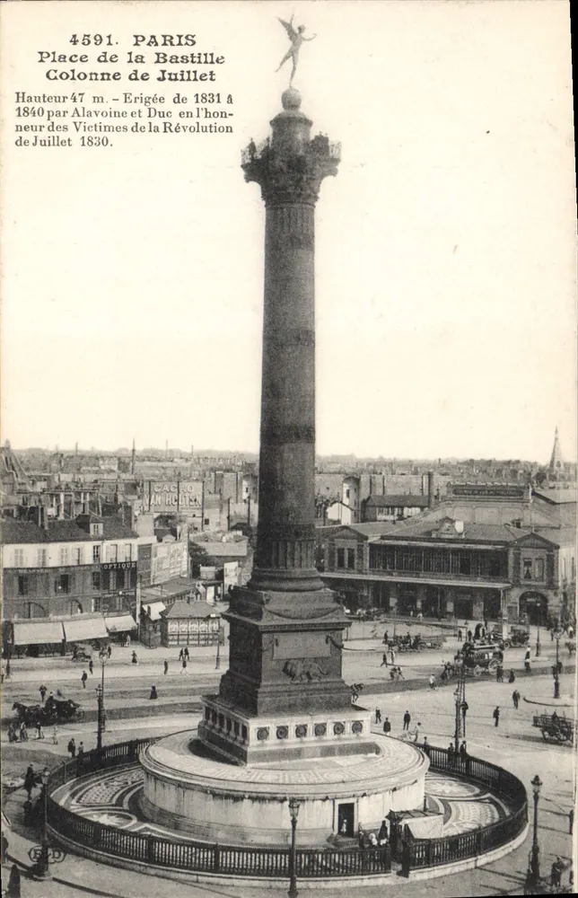 Paris - Place de la Bastille — Säule vom Juli, Verlag CACO AN HOUTE, Nr. 4591 - Vorderseite
