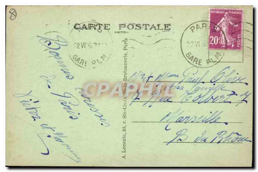 Parijs — Place de la Nation — A. L. uitgever, n° 287 - Achterkant