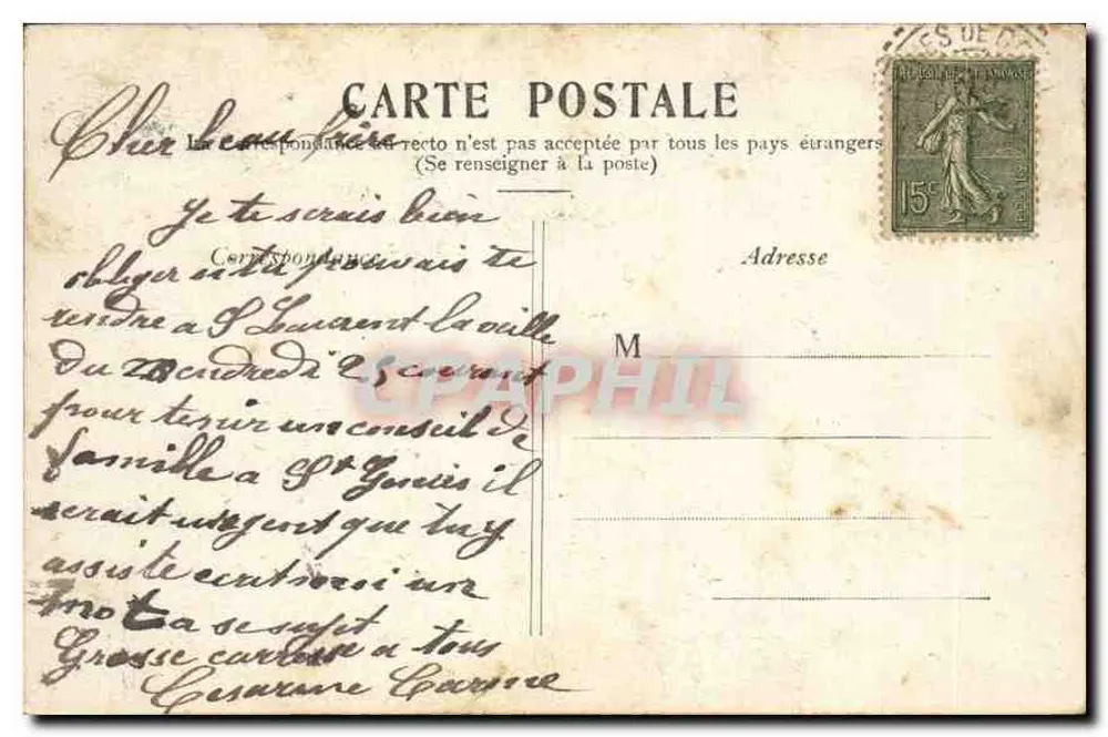Paris — A Basílica do Sagrado Coração — editor anônimo, número de série não visível - Verso