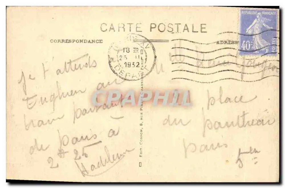 Paris (8º arr.) - O Parc Monceau - As Ruínas — C.M. n°476 - Verso
