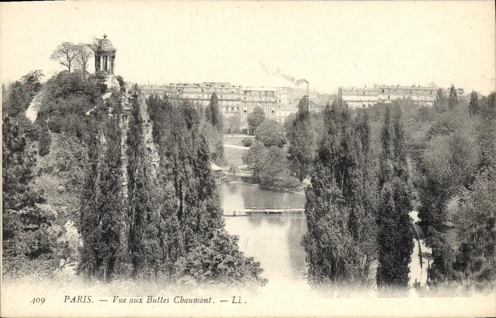 París — Vista de las Buttes Chaumont — L.I. — n° 409 - Anverso