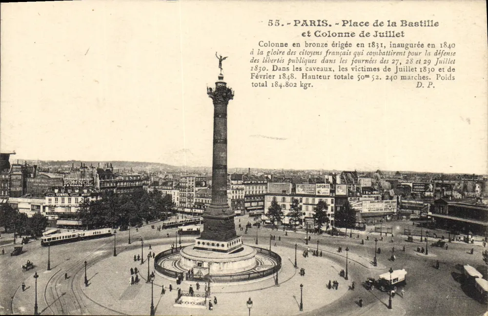 Paris - Place de la Bastille und July-Säule — D.P. - Vorderseite