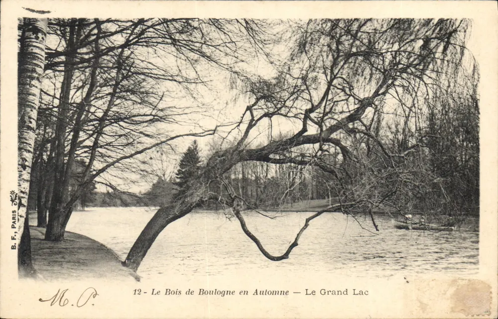 Der Bois de Boulogne im Herbst — Der Große See — B. F. PARIS - Vorderseite