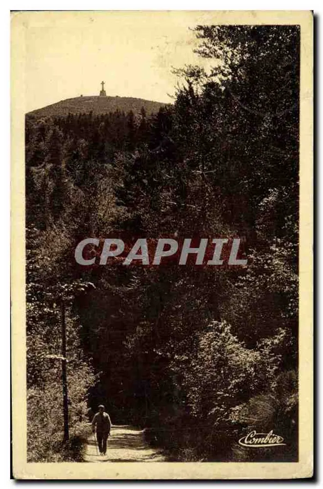 Mont-Pilat — Waldweg und Kreuz von l'Éillon — Combier - Vorderseite