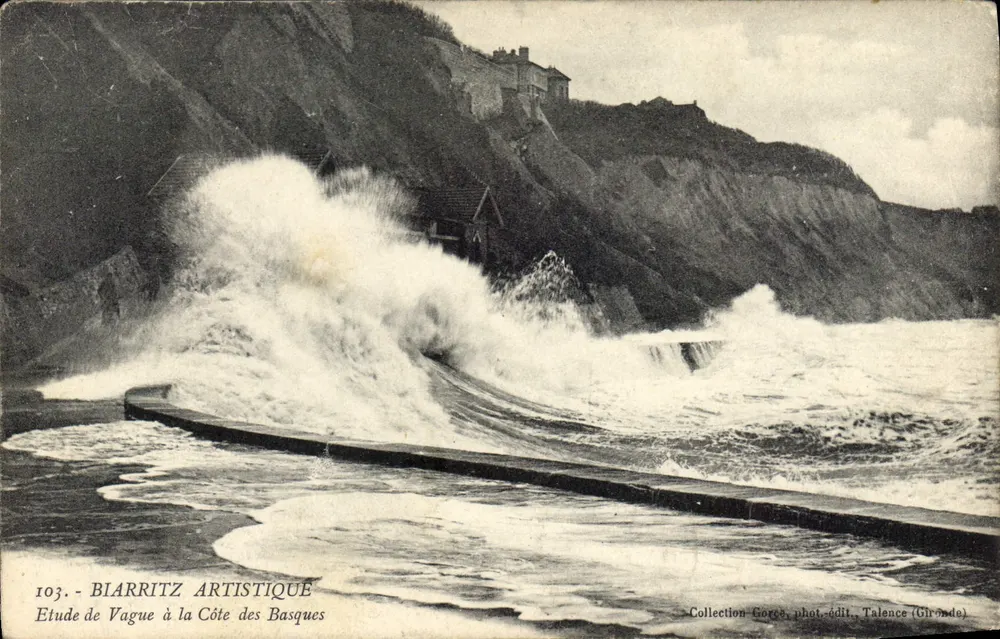 Biarriz Artistique — Studie einer Welle an der Côte des Basques — Sammlung Gorces, phot.-edit. Talence (Gironde) - Vorderseite
