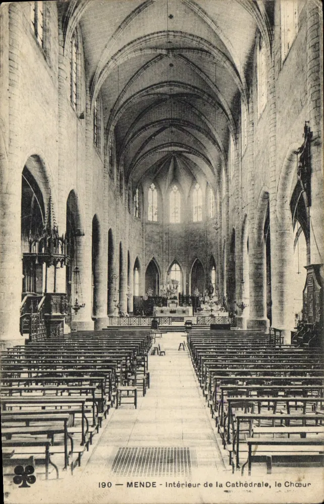 MENDE - Interno della Cattedrale, il Coro — Editore non identificato, numero di serie 190 - Recto