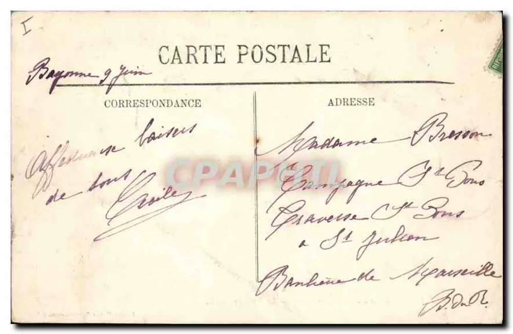 Bayonne — Le Cardinal Lavigerie — Le Théâtre — LL. — Édition « Aux Collectionneurs » - Verso