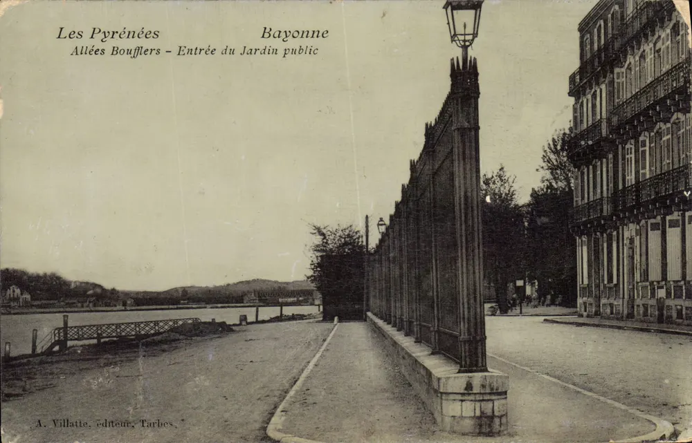 Bayonne — Eingang zum öffentlichen Garten — A. Villatte, Verlag, Tarbes - Vorderseite
