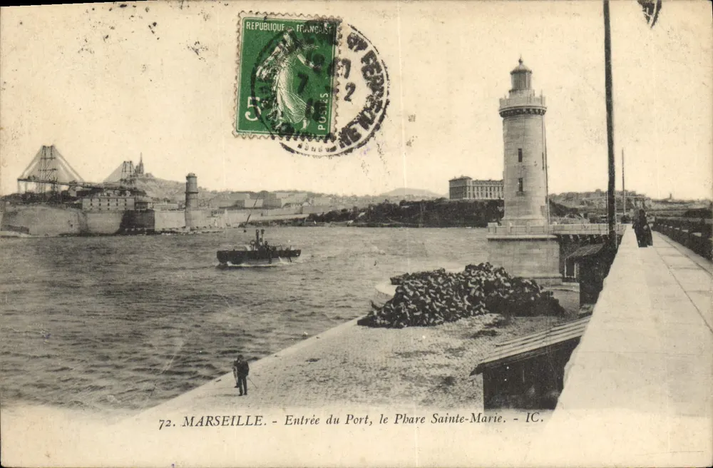 Marseille — Entrée du Port, le Phare Sainte-Marie — IC. n°72 - Recto