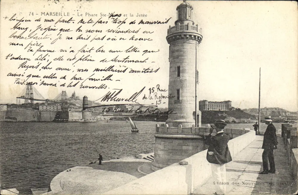 Marselha — Farol de Santa Margarida e a Dique — Edição das Nouvelles Gral 1894 - Frente