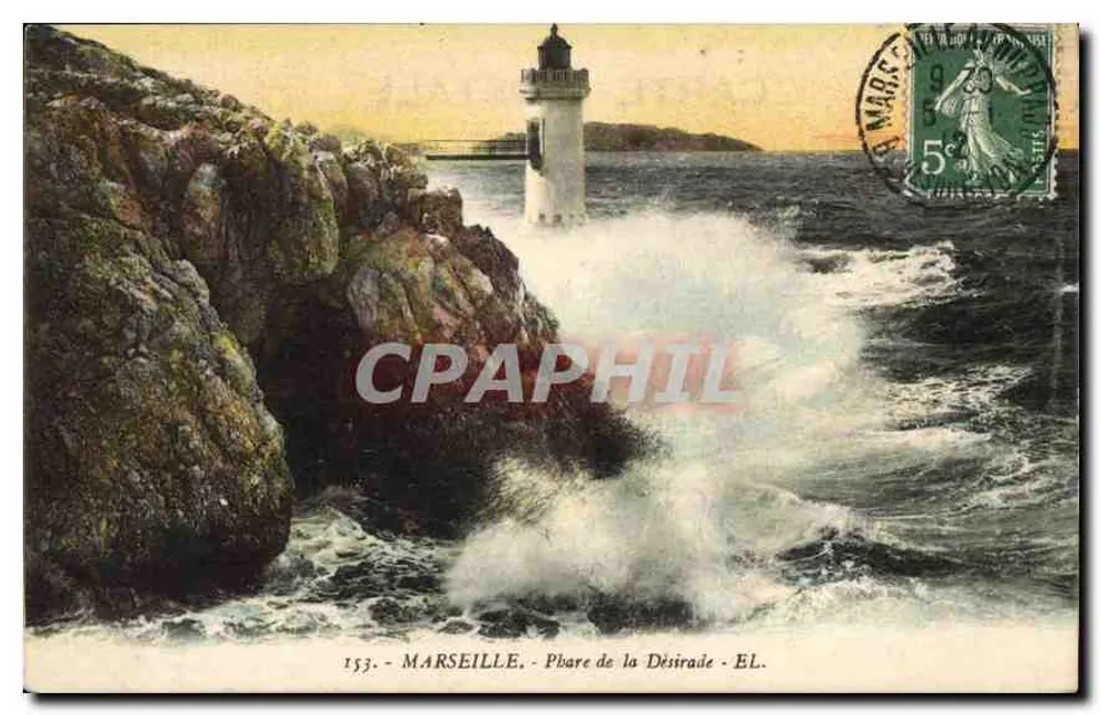 Farol da Désirade — Marselha — Editor L. L. (n° 153) - Frente
