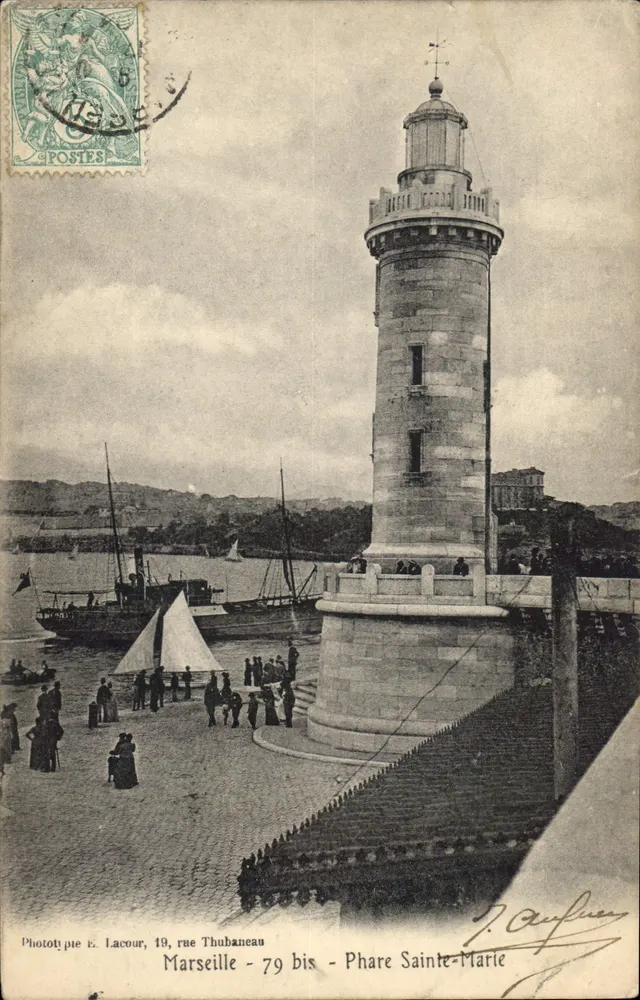 Farol de Santa Maria — Marselha — Fototipia E. Lacour, 19, rue Thubaneau - Frente