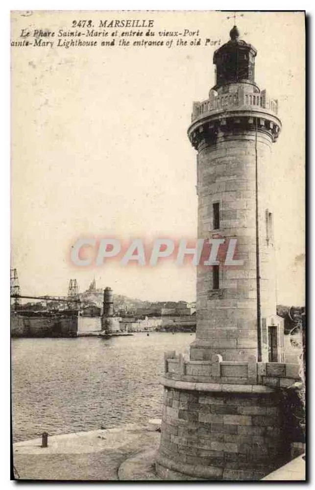 Farol de Sainte-Marie — entrada do velho porto — Marselha, n° 2473 - Frente