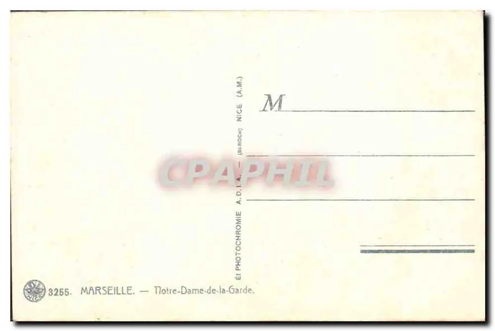 Marseille — Notre-Dame-de-la-Garde — editor A.D.I.A. (A.M.) - Verso