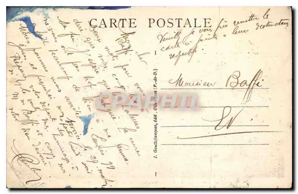 Castillo de Murols (Fachada Este) — L'Auvergne — G. D'O. - 16 - Reverso