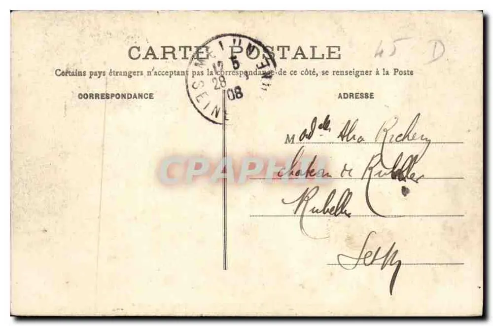 Montargis — Garten des Rathauses und der Hund — P. L. M. - Rückseite